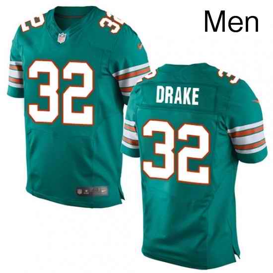 Mens Nike Miami Dolphins 32 Kenyan Drake Elite Aqua Green Alternate NFL Jersey
